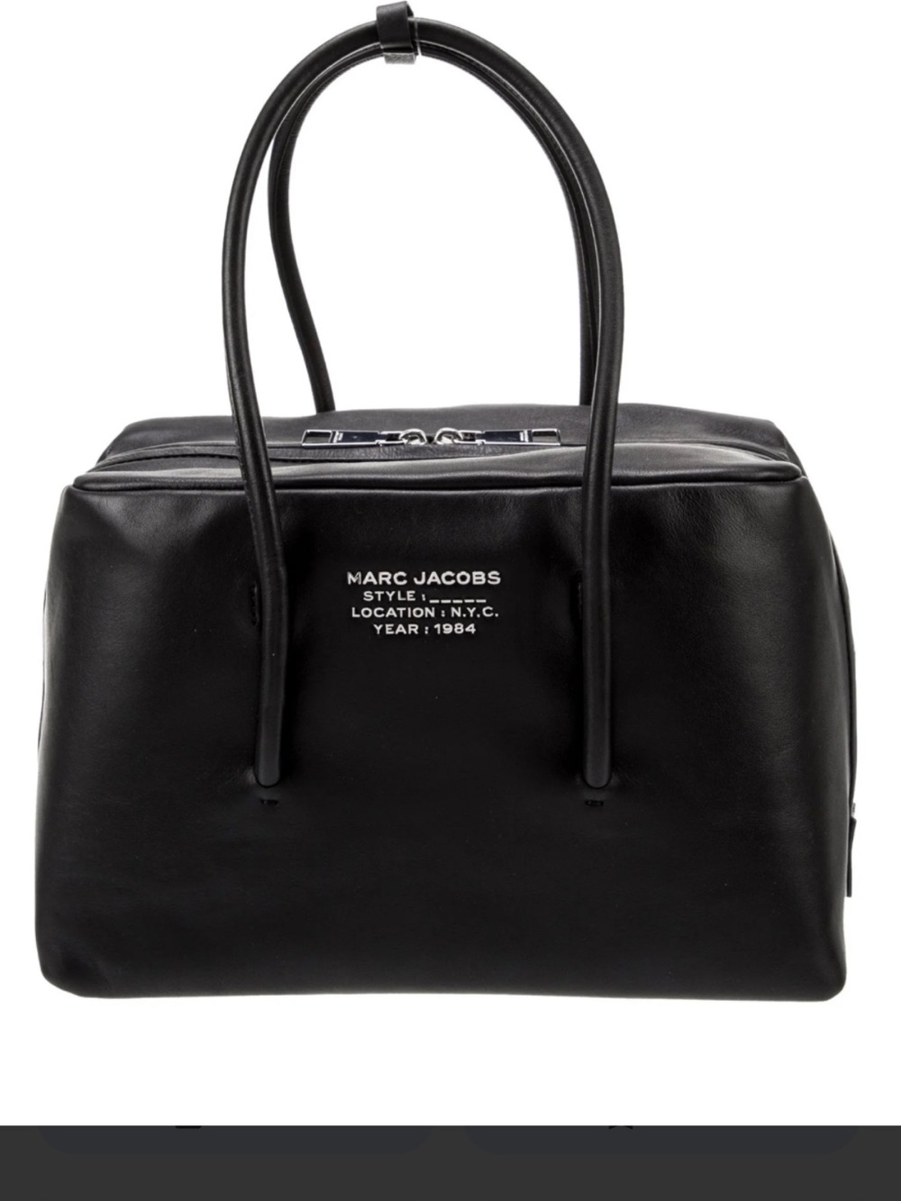 Marc Jacobs Black pebbled Leather dual Satchel Bag